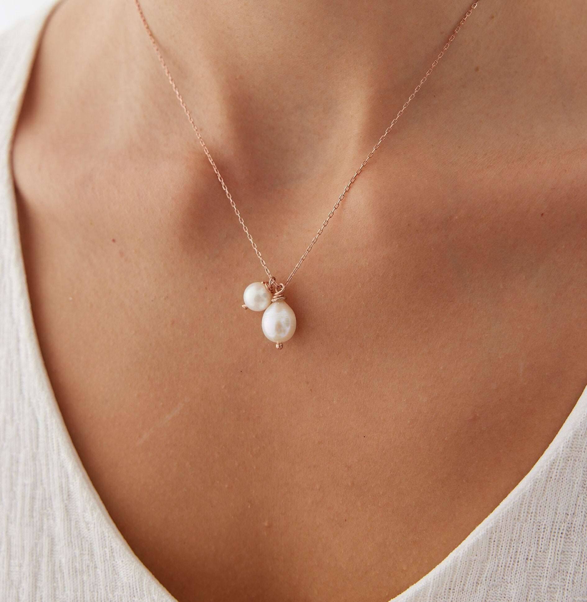 Tiny Freshwater Natural Pearl Bridesmaid Necklace