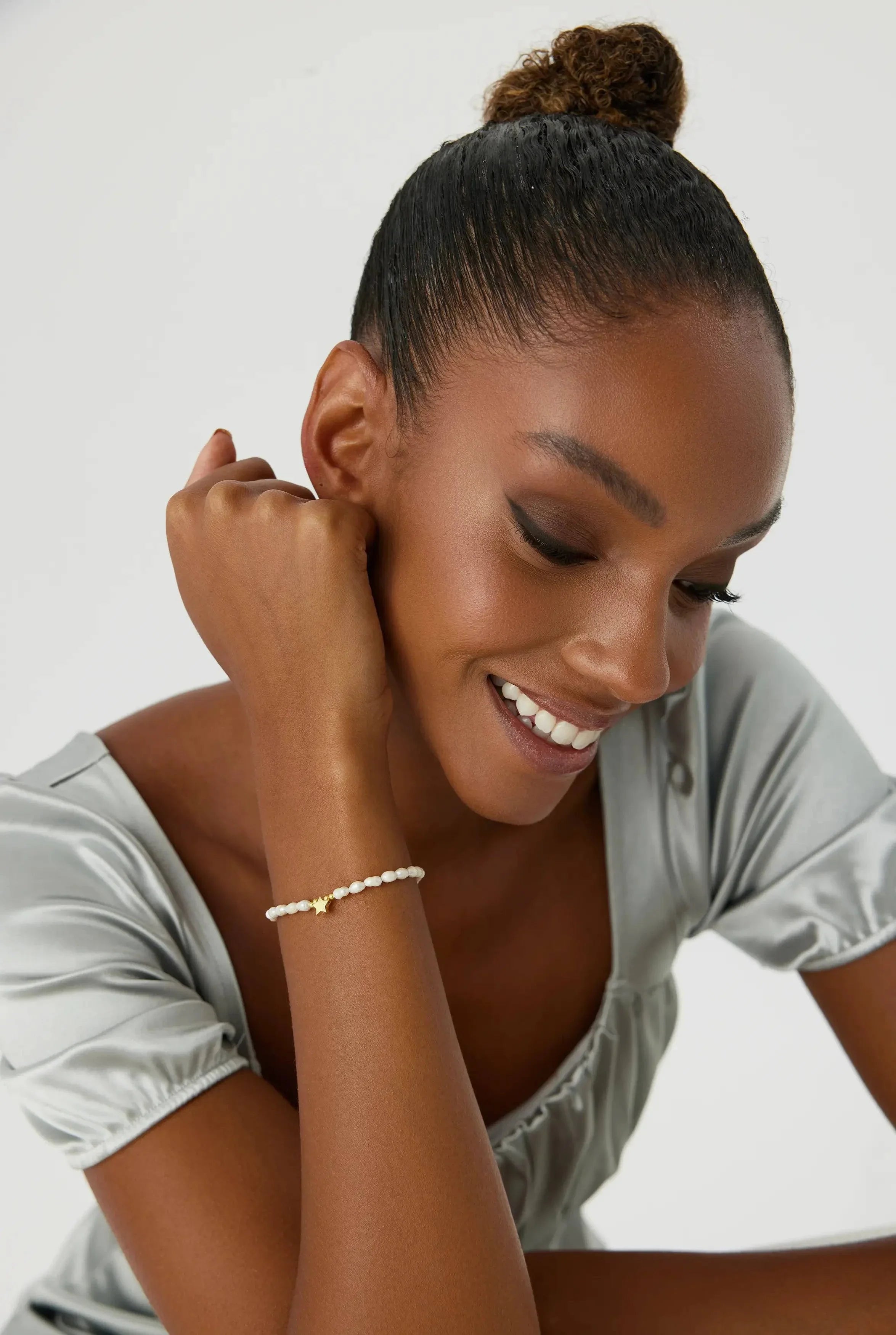 Star and Freshwater Pearl Bracelet – 18K Gold-Plated Sterling Silver
