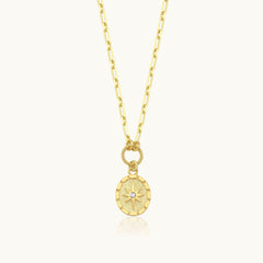 Compass Star Necklace – 18K Gold-Plated Sterling Silver Pendant Necklace
