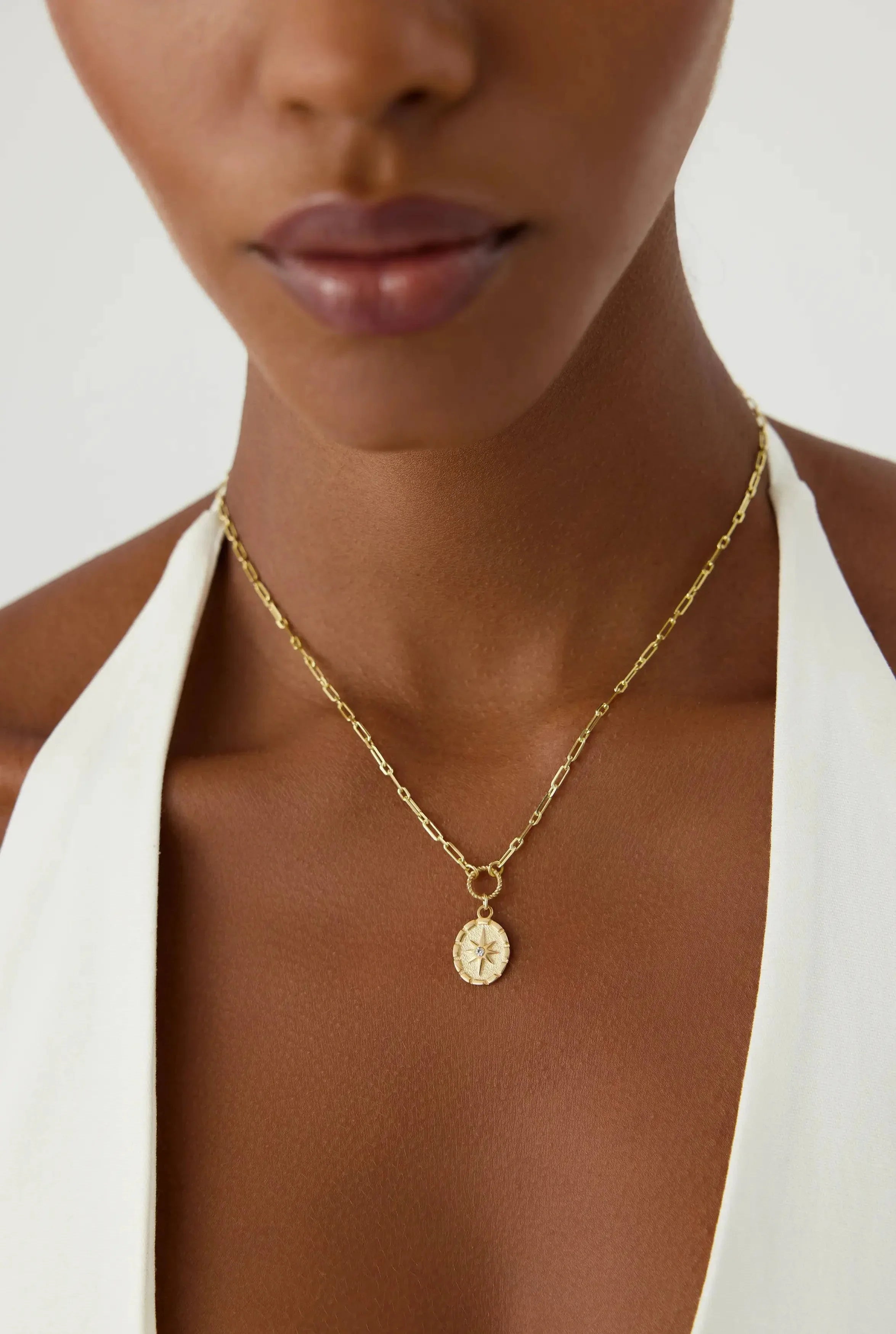 Compass Star Necklace – 18K Gold-Plated Sterling Silver Pendant Necklace