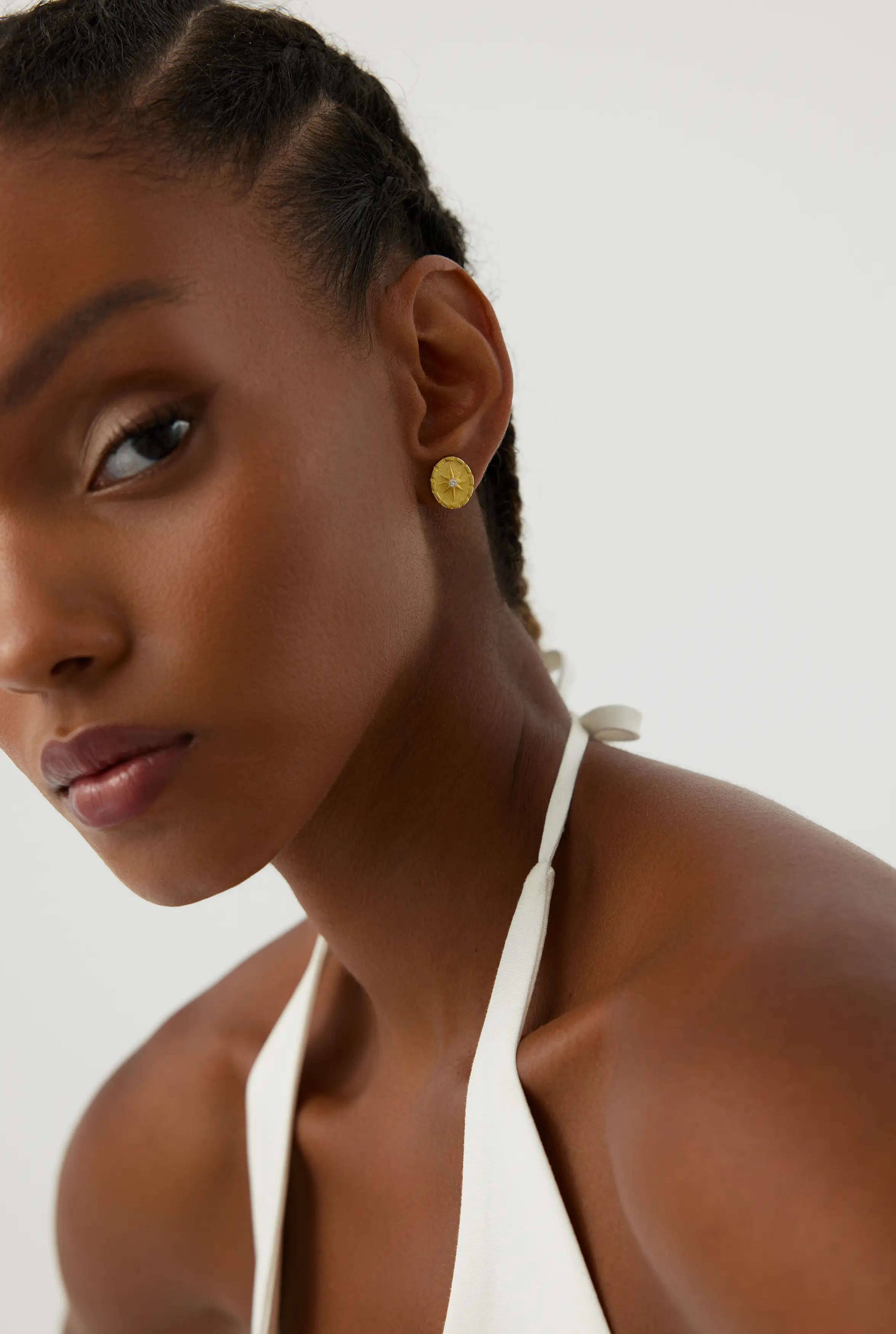 Compass Star Stud Earrings – 18K Gold-Plated Sterling Silver