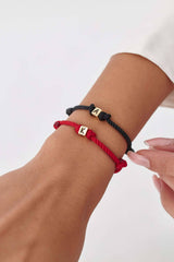 Personalized Adjustable Initial Sterling Silver Dice Bracelet for Women