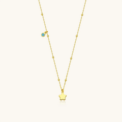 Minimalist Star Figure Turquoise Stone Neclaces
