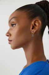 Starfish Earrings with CZ Colorful Stones, 18K Gold-Plated Sterling Silver