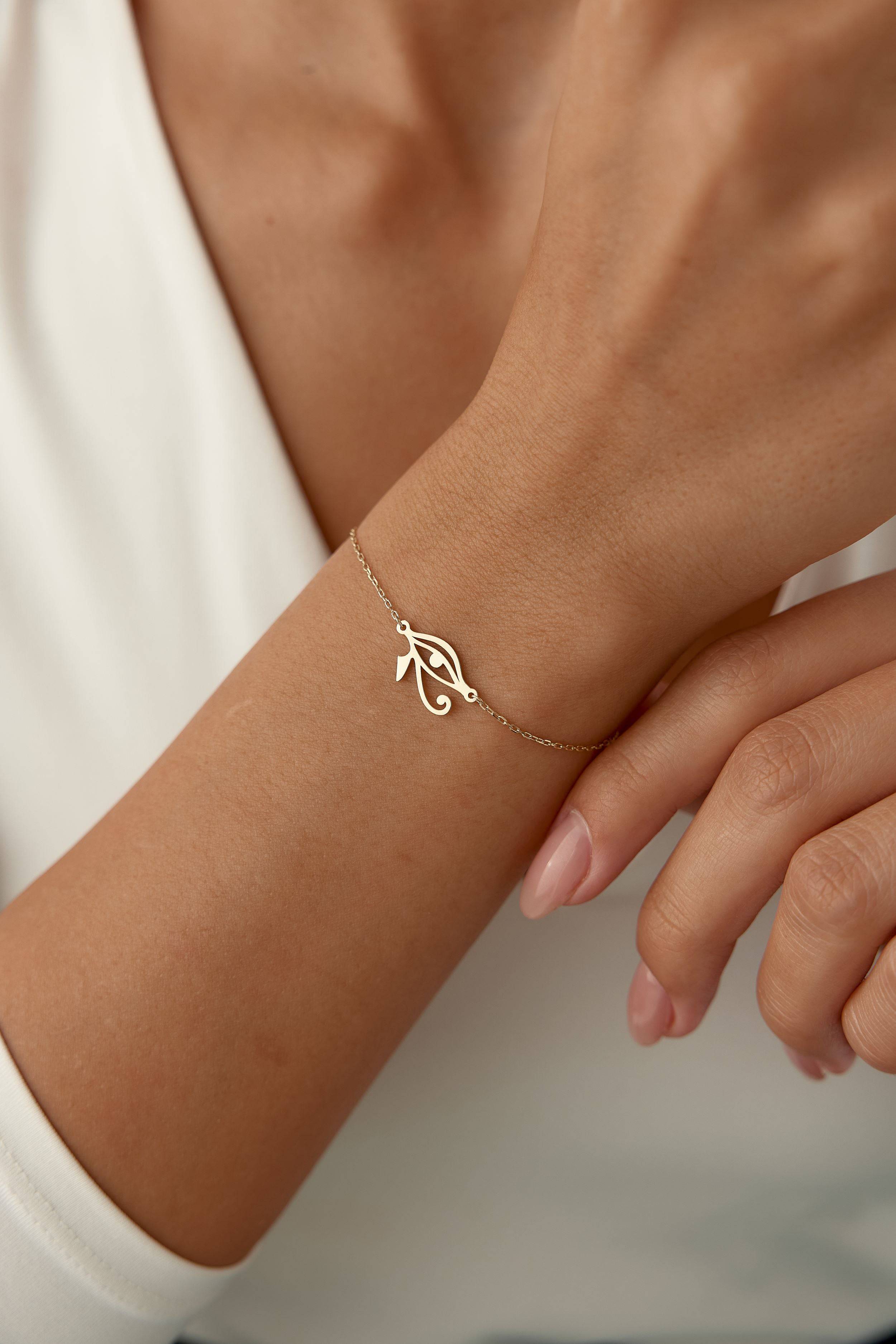 Eye of Horus Bracelet, 18K Gold-Plated Sterling Silver