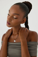 Ancient Zodiac Sign Necklace with Birthstone, 18K Gold-Plated Oxidized Sterling Silver