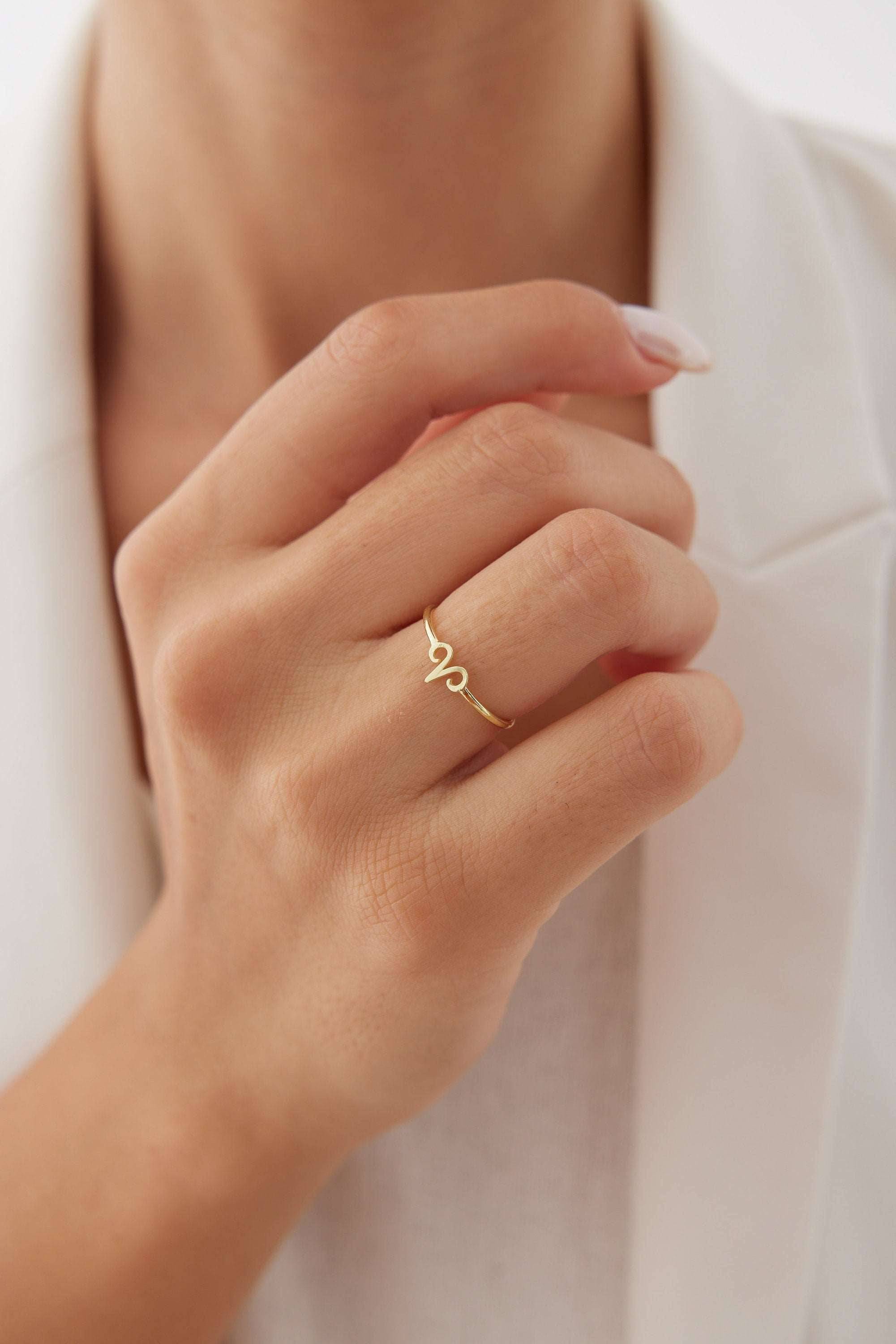 Tiny Zodiac Ring, Dainty Zodiac Ring, Astrology Ring, Zodiac Jewelry, Zodiac Sign, Personalized Ring, Custom Ring Silver