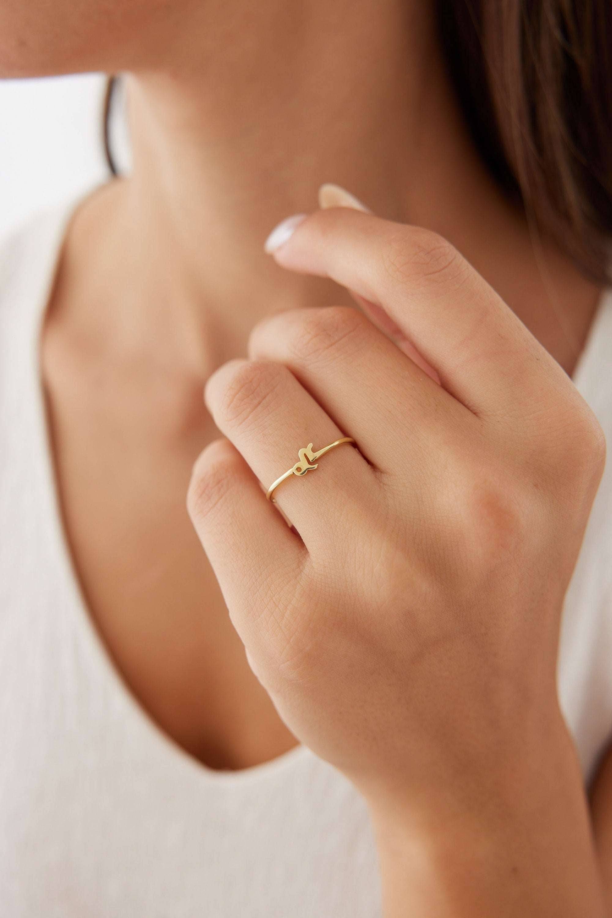 Tiny Zodiac Ring, Dainty Zodiac Ring, Astrology Ring, Zodiac Jewelry, Zodiac Sign, Personalized Ring, Custom Ring Silver